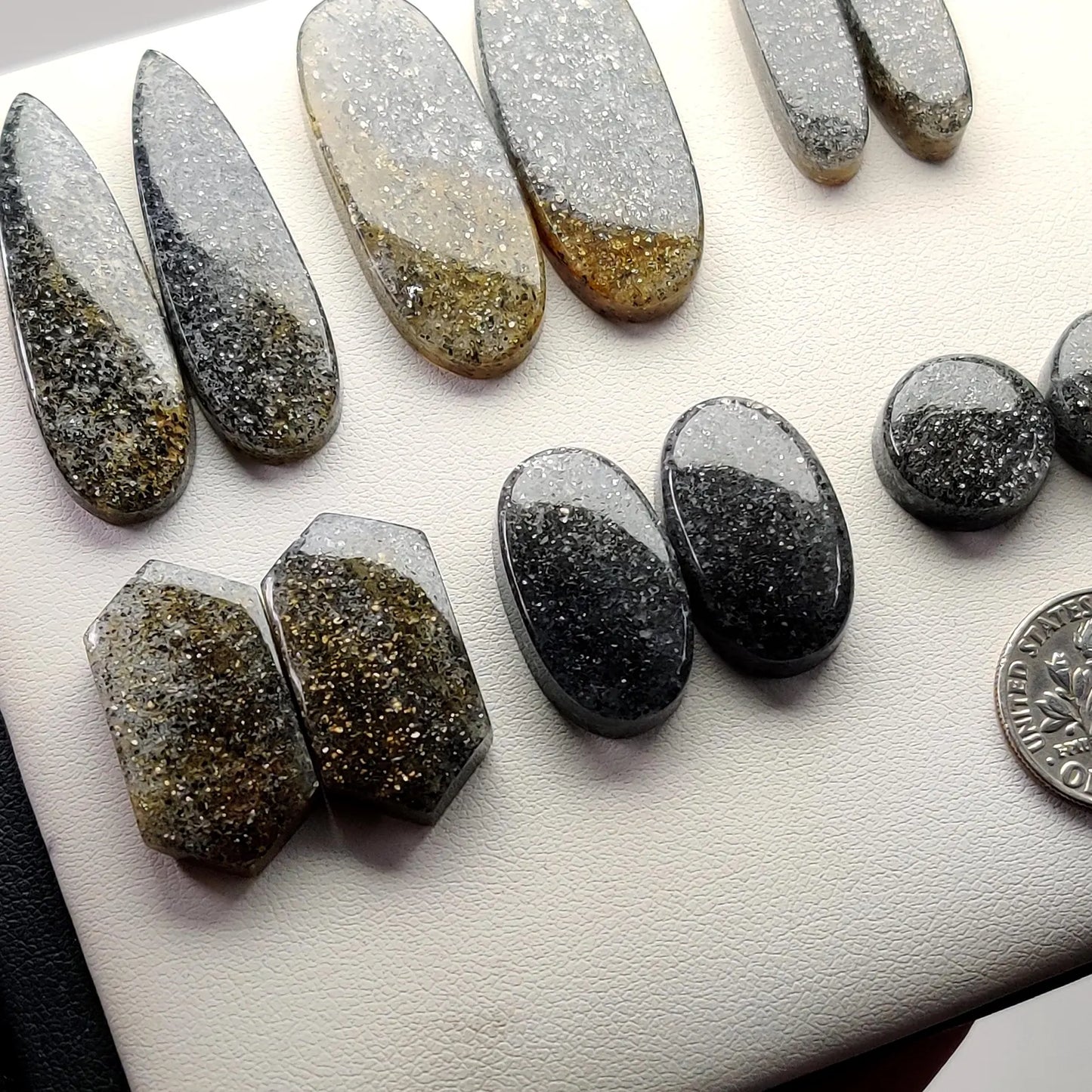 Midnight Quartz Cabochons for Jewelry Making | Natural Black Quartz Gemstone | Loose Stones