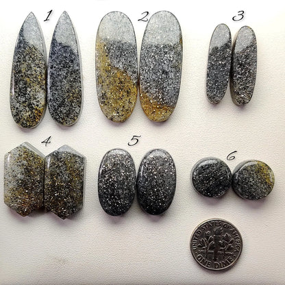 Midnight Quartz Cabochons for Jewelry Making | Natural Black Quartz Gemstone | Loose Stones