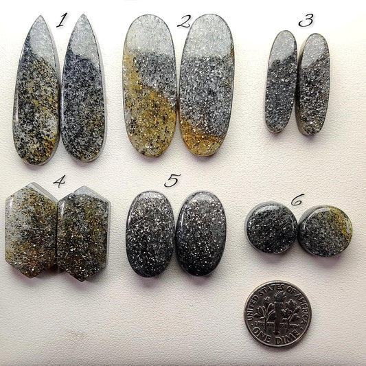 Midnight Quartz Cabochons for Jewelry Making | Natural Black Quartz Gemstone | Loose Stones