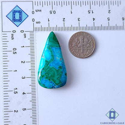 Malachite Chrysocolla Pear Cabochons 37x19x6mm