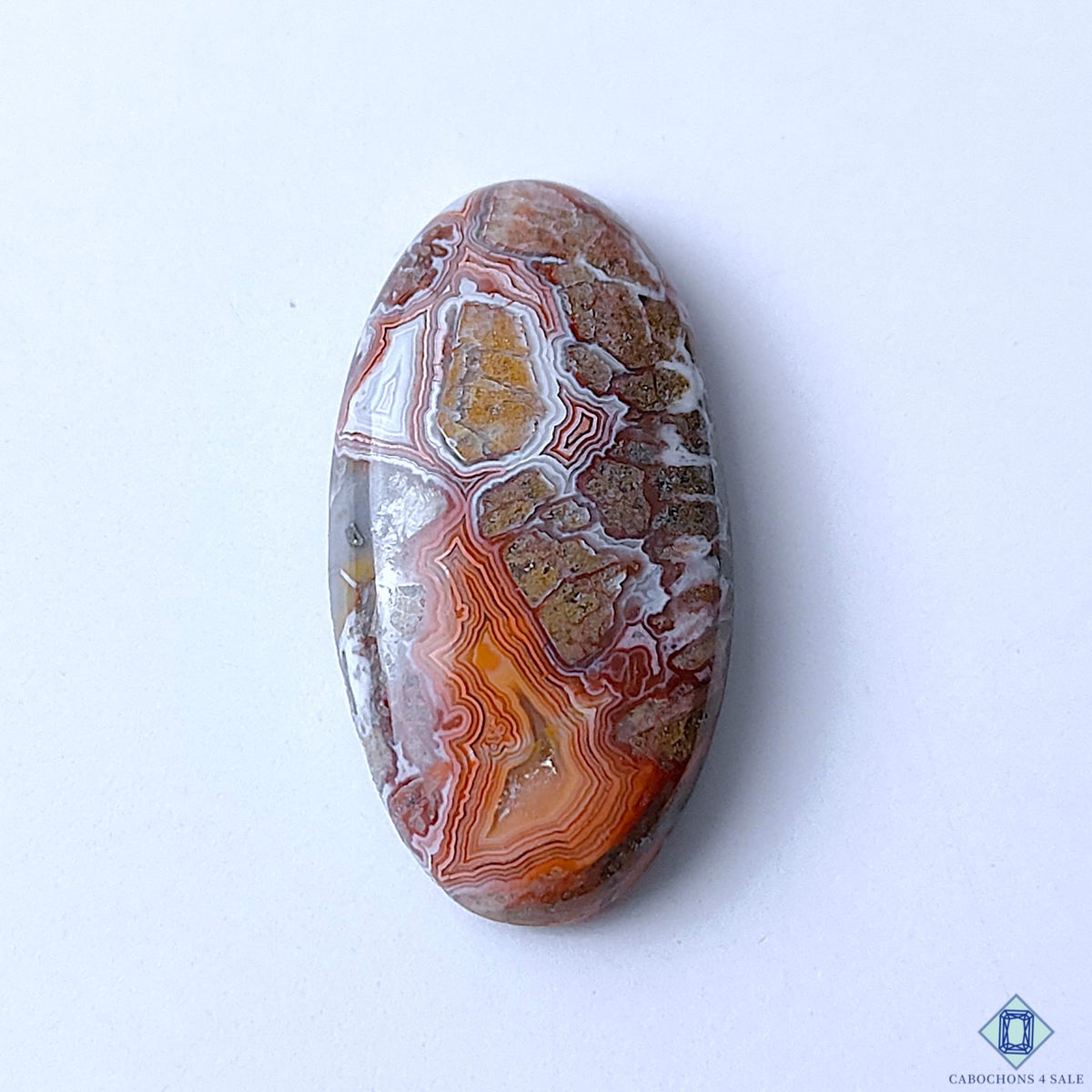 Crazy Lace Agate Oval Cabochons 36x20x7mm