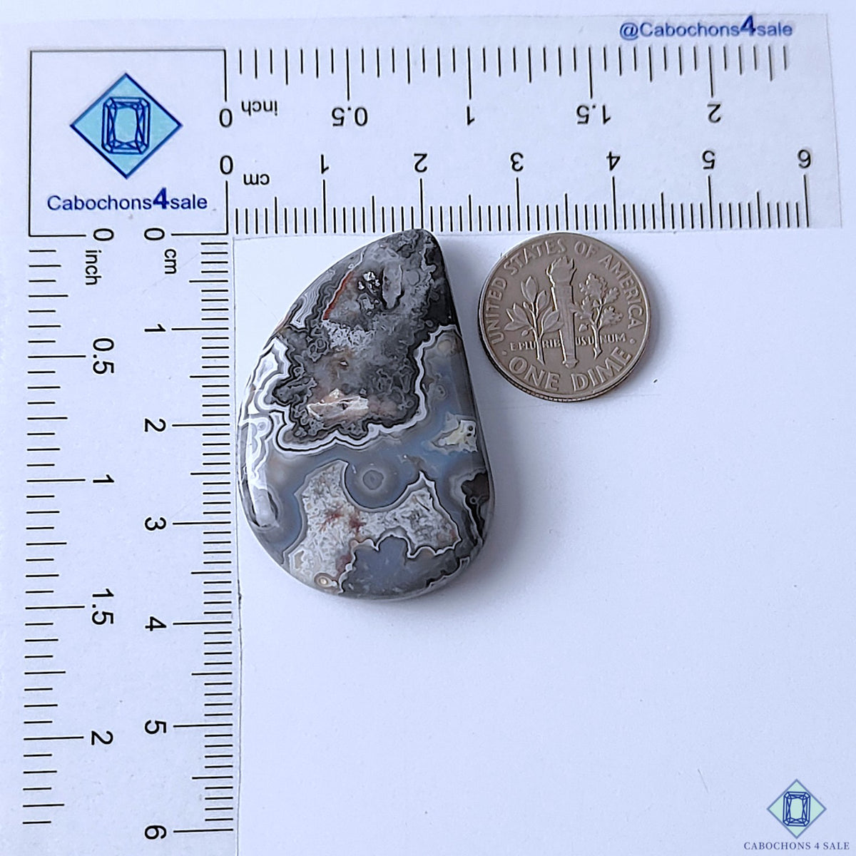 Crazy Lace Agate Fancy Cabochons 38x25x6mm