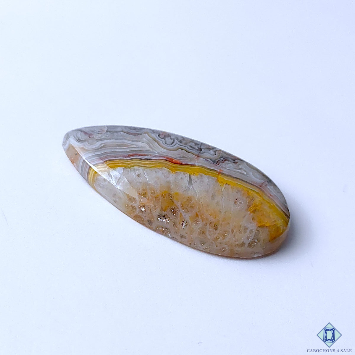 Natural Crazy Lace Agate Pear Cabochons 41x21x6mm