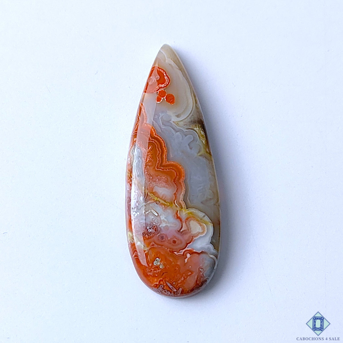Crazy Lace Agate Pear Cabochons 43x16x5mm