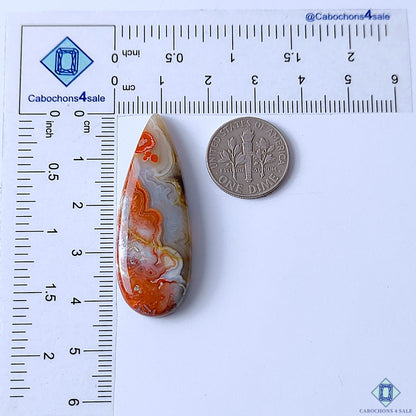Crazy Lace Agate Pear Cabochons 43x16x5mm