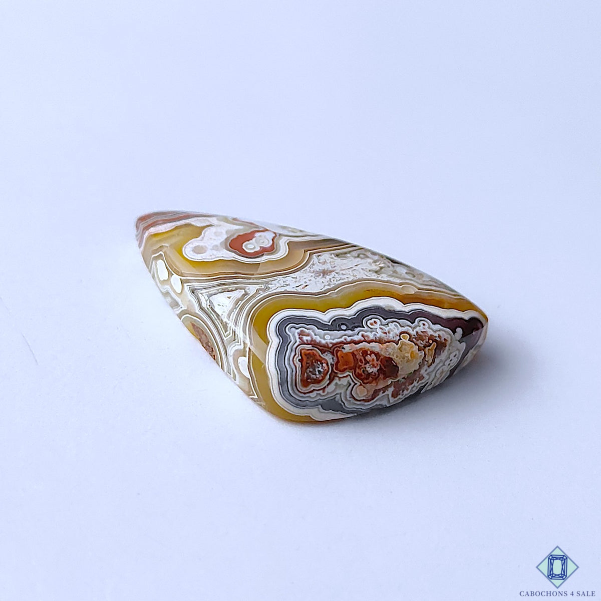 Authentic Crazy Lace Agate Fancy Cabochons 32x19x6mm