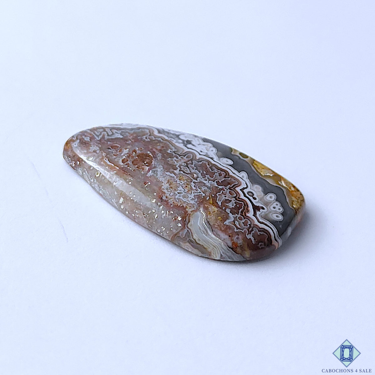 Rare Crazy Lace Agate Fancy Cabochons 32x18x4mm
