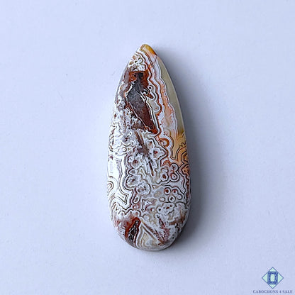 Natural Crazy Lace Agate Pear Cabochons 31x12x5mm