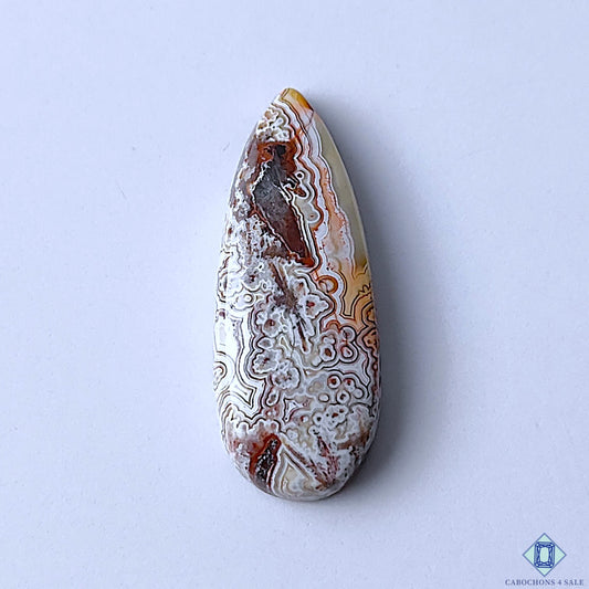 Natural Crazy Lace Agate Pear Cabochons 31x12x5mm