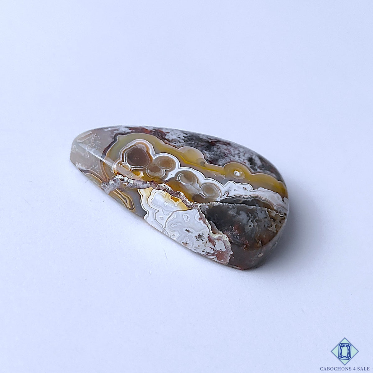 Genuine Crazy Lace Agate Pear Cabochons 29x18x6mm