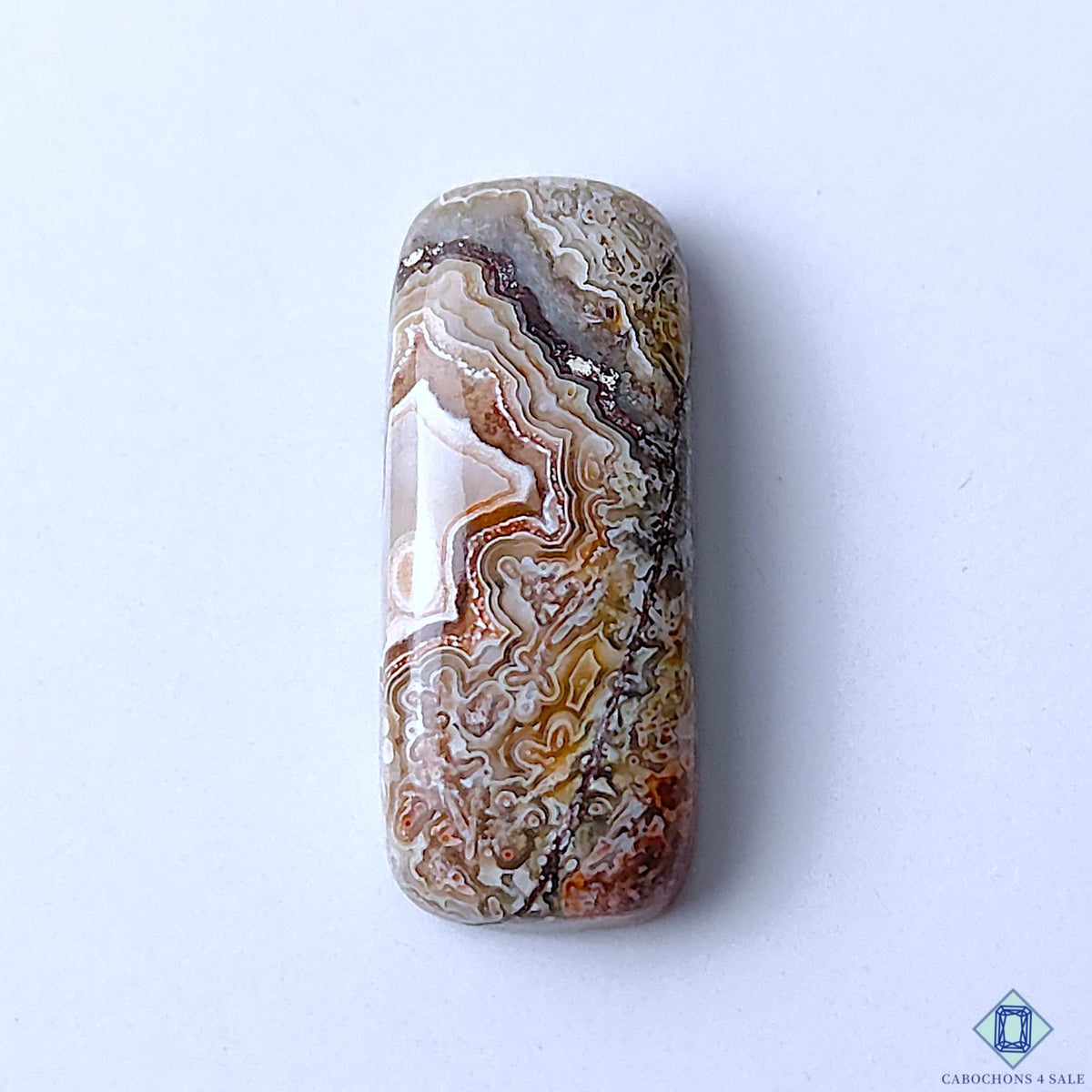 Natural Crazy Lace Agate Rectangle Cabochons 28x11x6mm