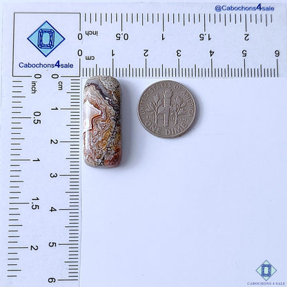 Natural Crazy Lace Agate Rectangle Cabochons 28x11x6mm