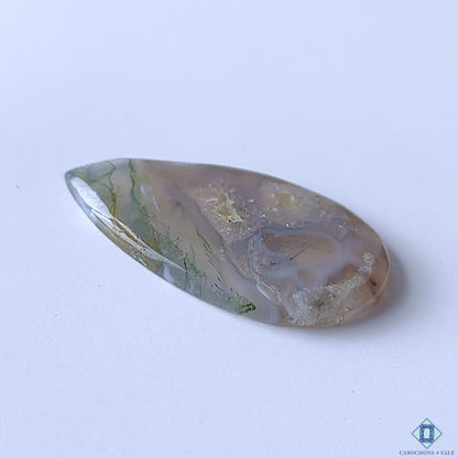 Moss Agate Pear Cabochons 35x21x4mm