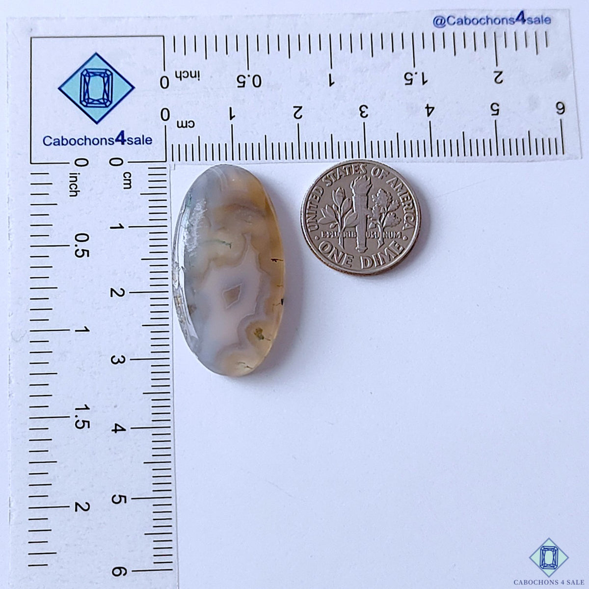 Natural Moss Agate Oval Cabochons 32x17x4mm