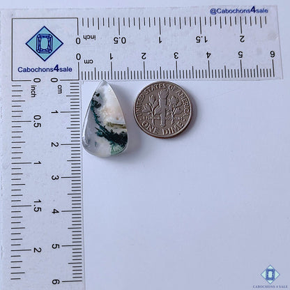 Moss Agate Pear Cabochons 24x14x5mm