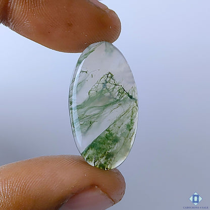 Natural Moss Agate Oval Cabochons 27x15x4mm