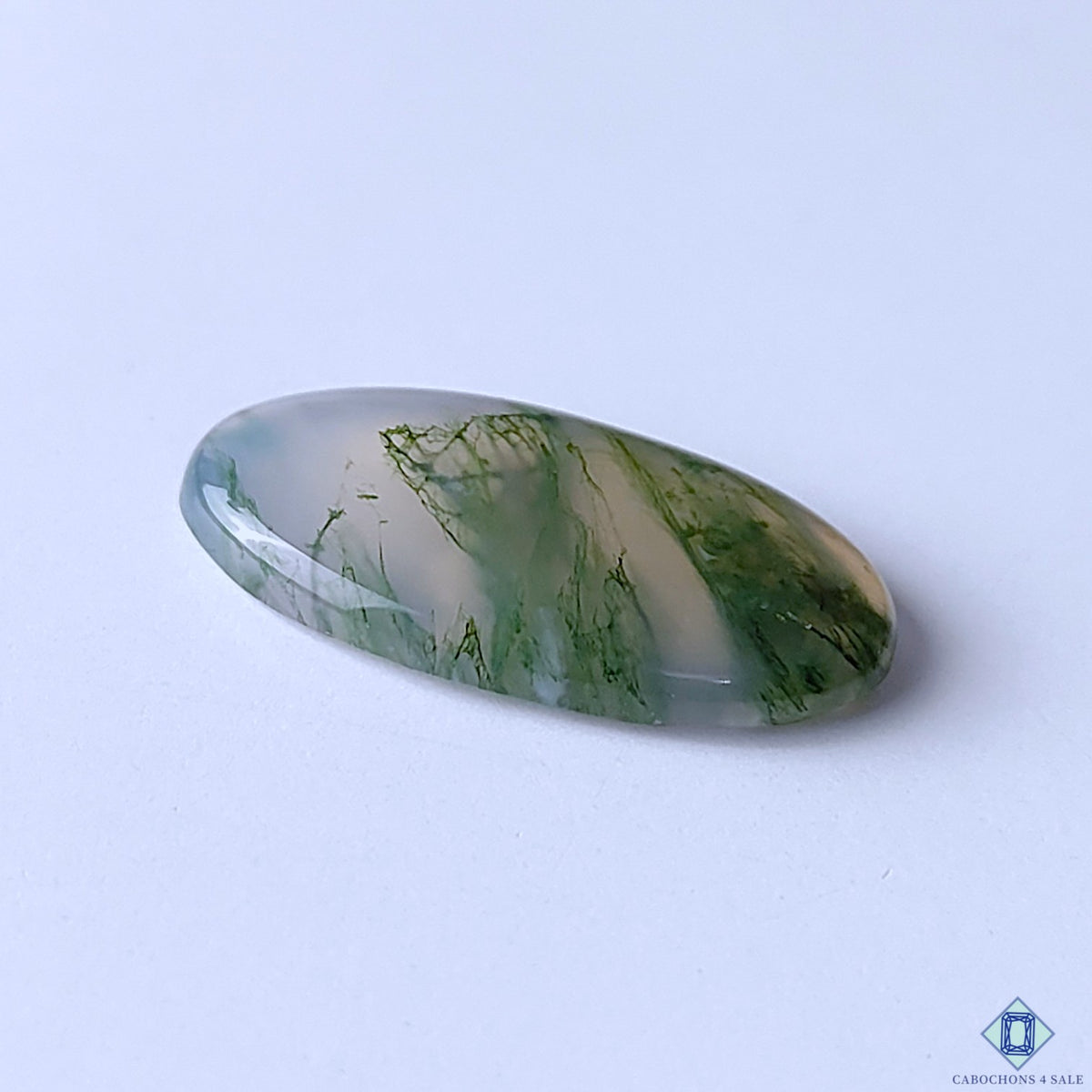 Natural Moss Agate Oval Cabochons 27x15x4mm