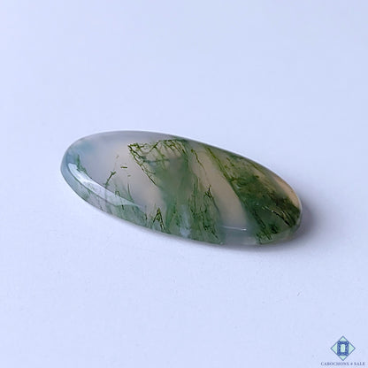 Natural Moss Agate Oval Cabochons 27x15x4mm