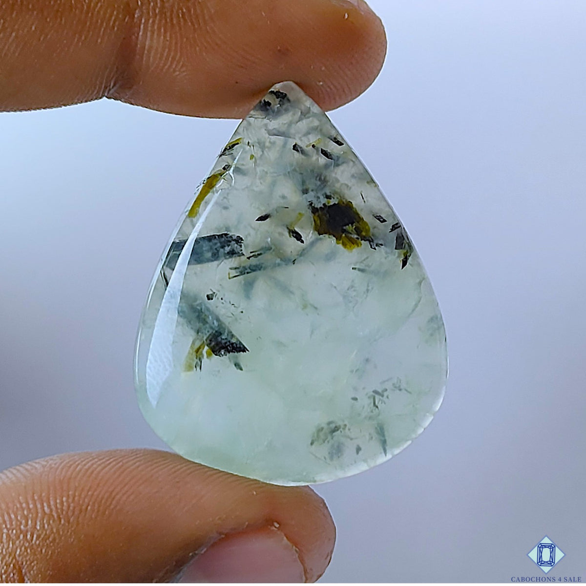 Prehnite Pear Cabochons 36x28x5mm