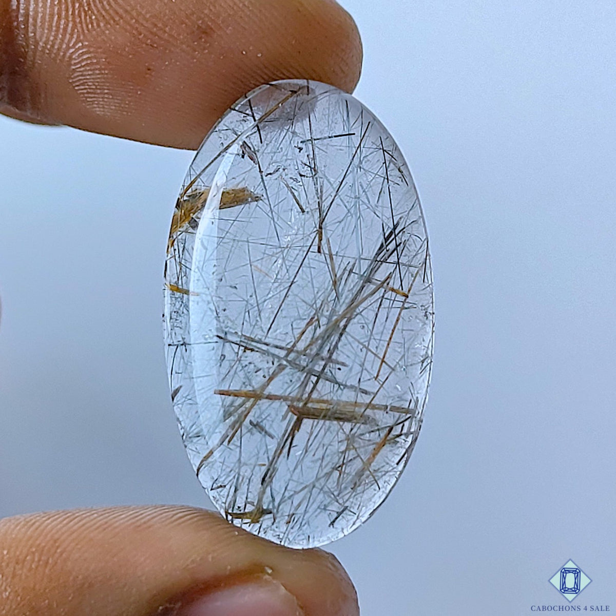 Copper Rutile Quartz Oval Cabochons 33x19x6mm