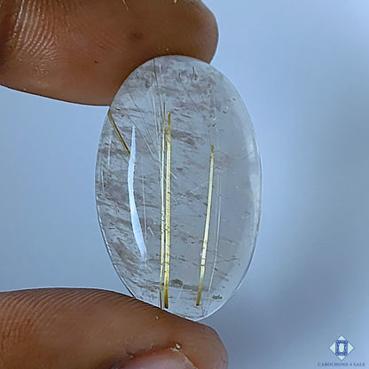 Golden Rutile Quartz Oval Cabochons 26x16x8mm