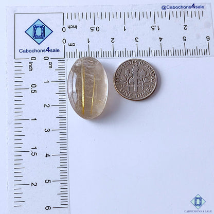 Golden Rutile Quartz Oval Cabochons 26x16x8mm