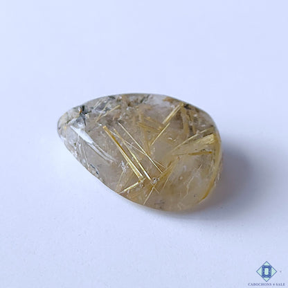Golden Rutile Quartz Pear Cabochons 22x16x7mm