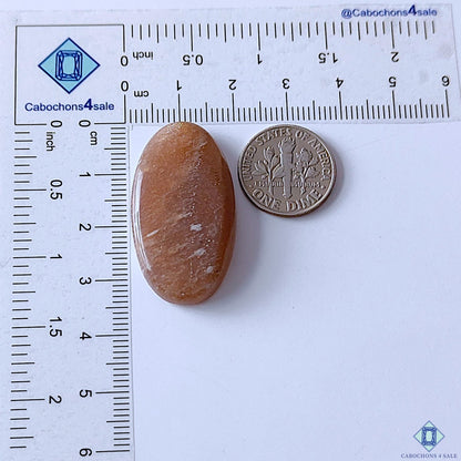 Peach Moonstone Oval Cabochons 34x19x6mm