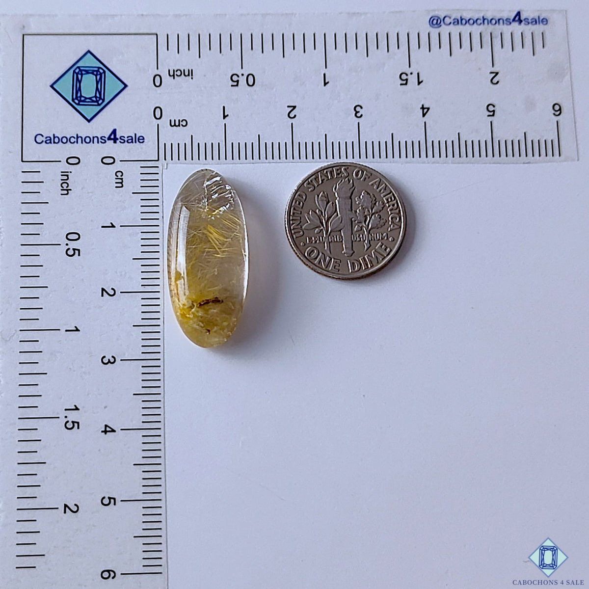 Golden Rutile Quartz Oval Cabochons 27x12x6mm