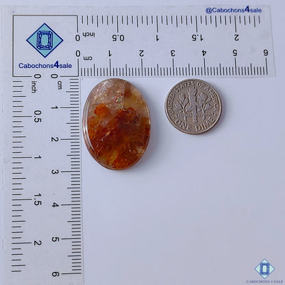 Fire Quartz Oval Cabochons 29x21x4mm