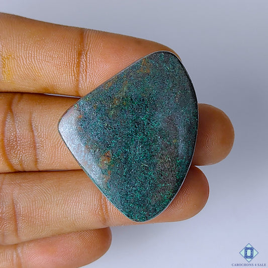 Azurite Gun Metal Fancy Cabochons 42x34x6mm