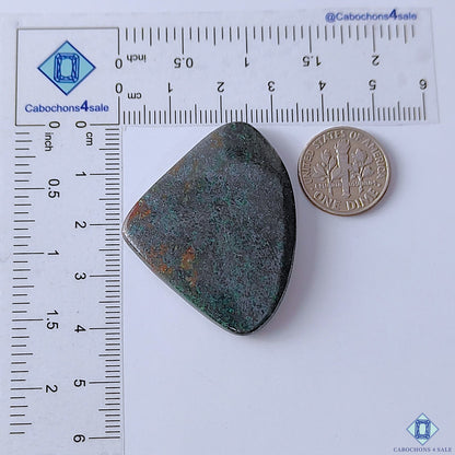 Azurite Gun Metal Fancy Cabochons 42x34x6mm