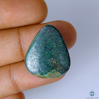 Azurite Gun Metal Pear Cabochons 25x21x7mm