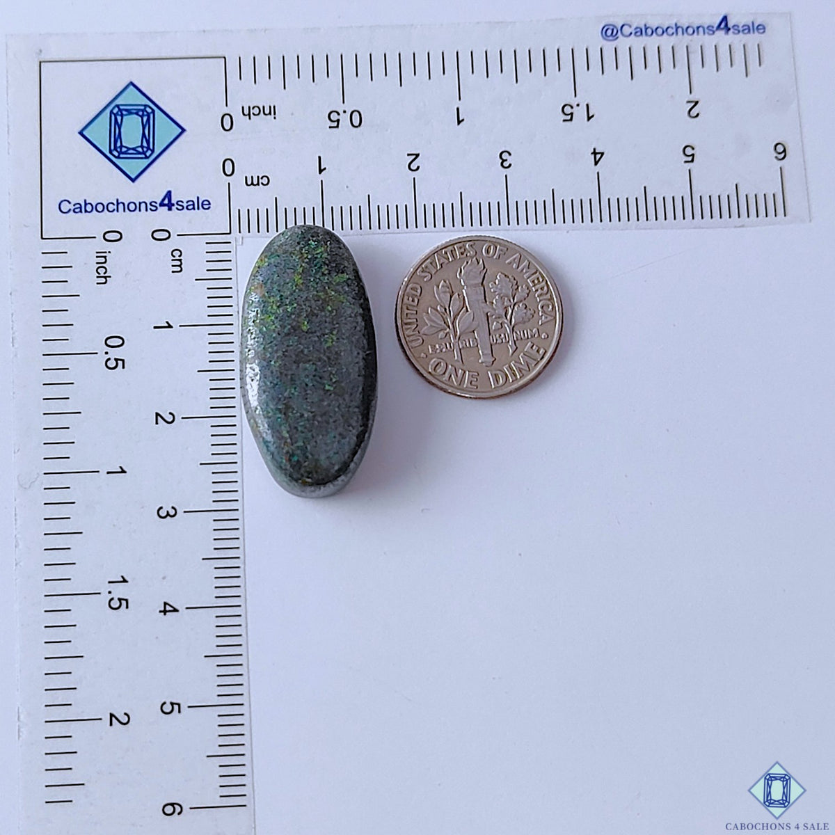 Azurite Gun Metal Oval Cabochons 29x14x7mm