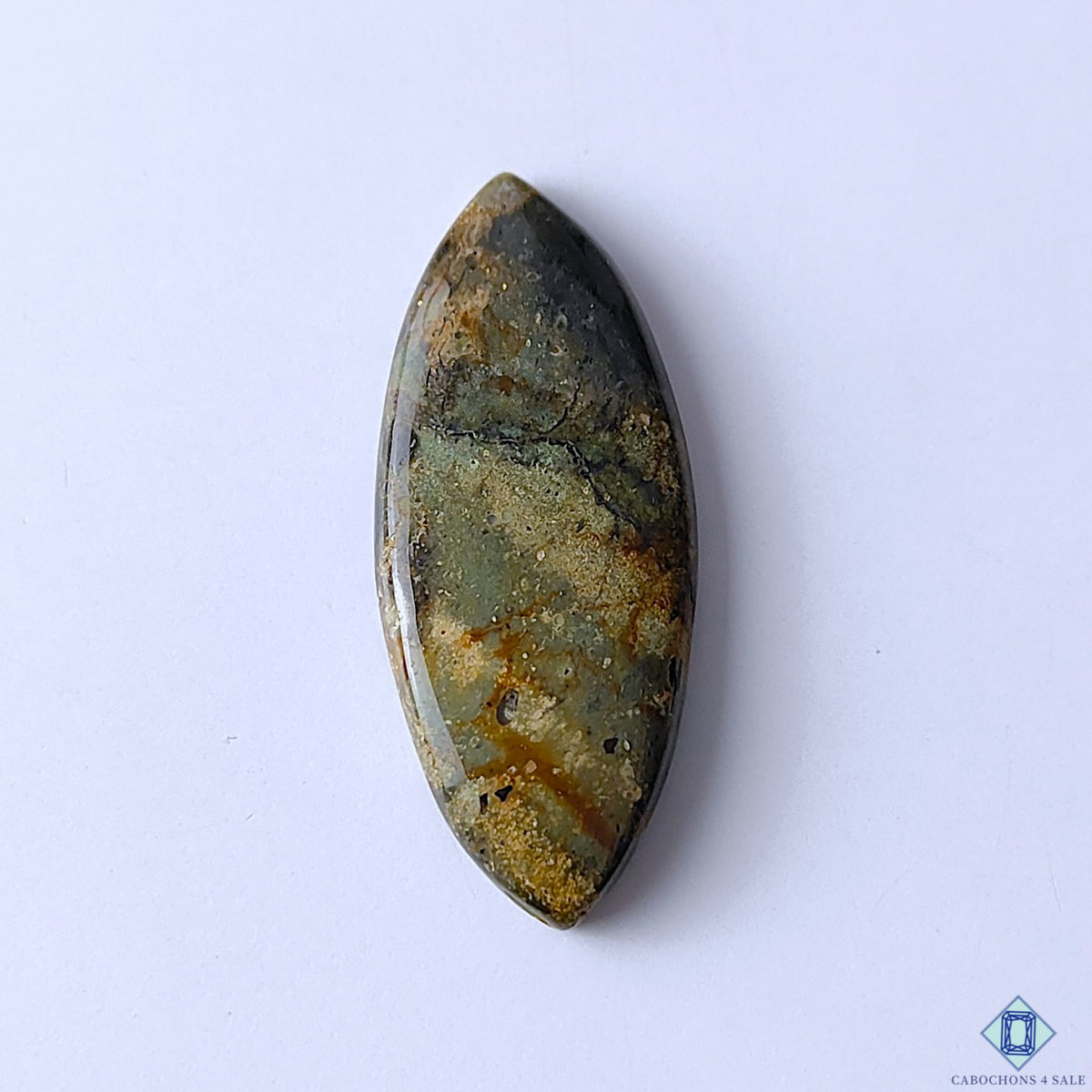 Plume Root Agate marquise Cabochons 46x19x5mm