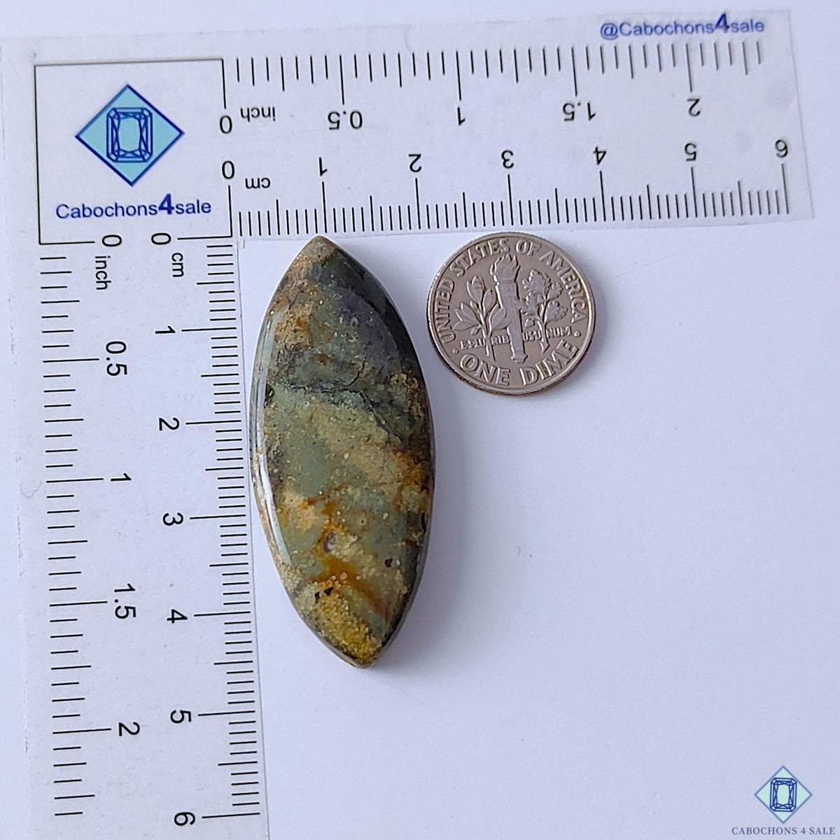 Plume Root Agate marquise Cabochons 46x19x5mm