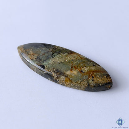 Plume Root Agate marquise Cabochons 46x19x5mm