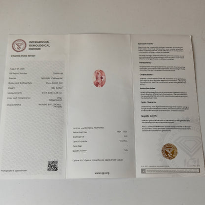 Natural Pink Tourmaline Oval Mix Cut