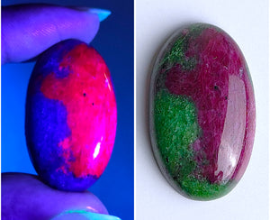 Natural Ruby Zoisite Gemstone Oval Cabochons 33*20*7mm from Tanzania available for sale
