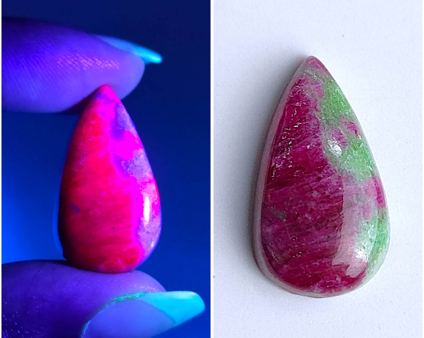 Ruby Zoisite Pear Cabochons