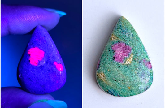 Natural Ruby Fuchsite Gemstone Pear Cabochons 27*20*7mm from Tanzania available for sale