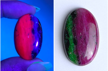 Natural Ruby Zoisite Gemstone Oval Cabochons 30*19*6mm from Tanzania available for sale