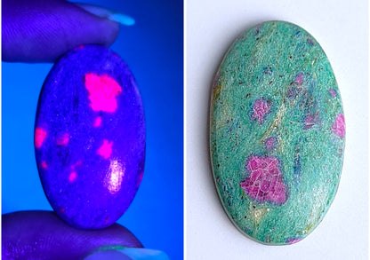 Natural Ruby Fuchsite Gemstone Oval Cabochons 32*20*4mm from Tanzania available for sale