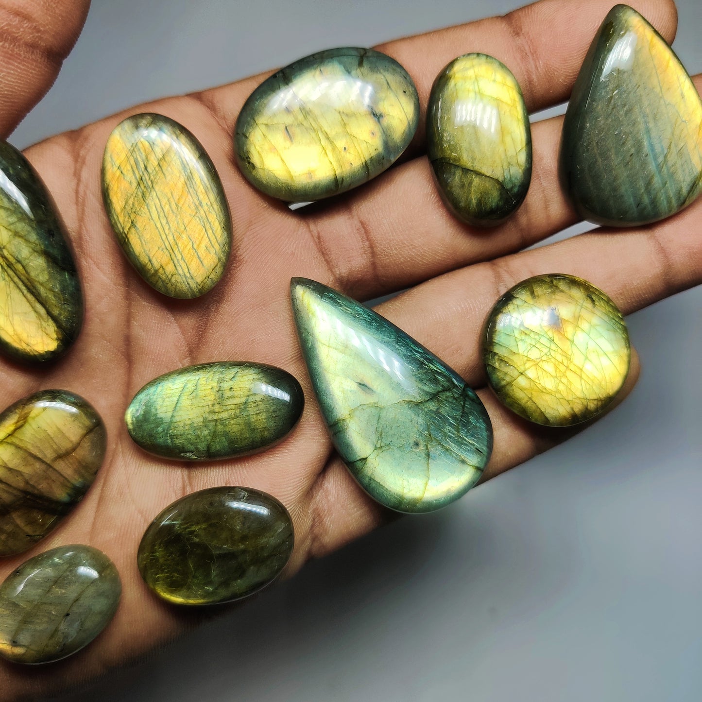 Natural Labradorite Gemstone Cabochons | Flashy Stone for Rings, Pendants