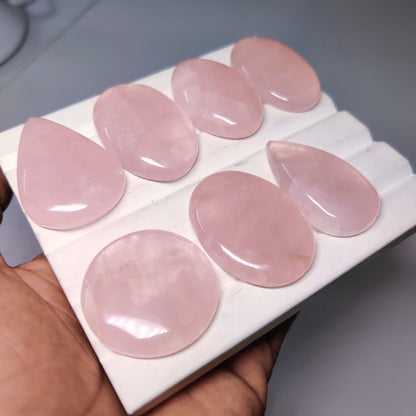 Natural Rose Quartz Cabochons Gemstone for Jewelry Making Loose Pink Stone