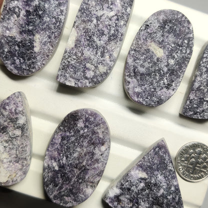 Lepidolite Druzy Cabochons for Jewelry Making | Natural Purple Lepidolite Druzy Gemstone