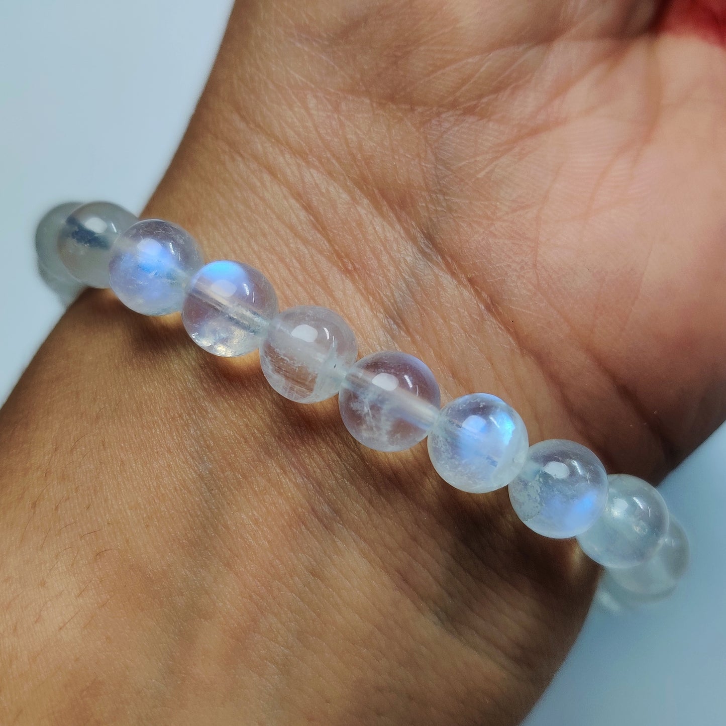 Natural Moonstone Beads for Jewelry Making | Rainbow Moonstone Round Beads | Loose Gemstone Beads for Bracelet Necklace Design