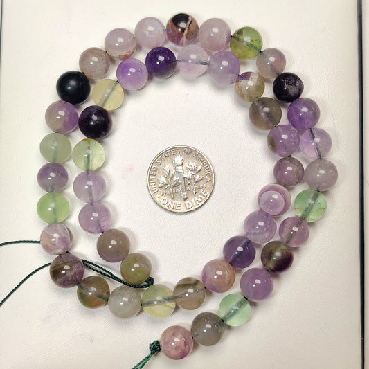 Natural Fluorite Beads for Jewelry Making | Multi Color Fluorite Round Beads | Loose Gemstone Beads for Bracelet Necklace Design