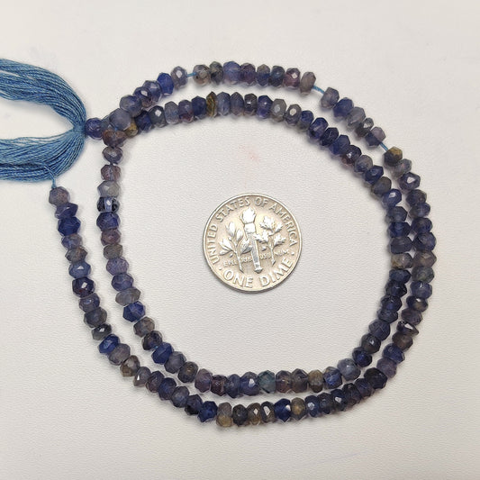 Natural Iolite Gemstone Beads Strand | Deep Blue Cordierite Beads for Jewelry Design