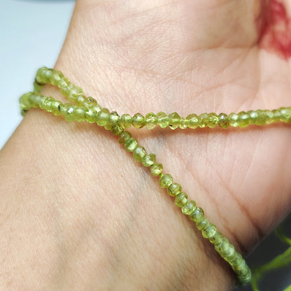 Natural Green Peridot Beads Strand | Bright Olive Green Gemstone Beads for Jewelry Design